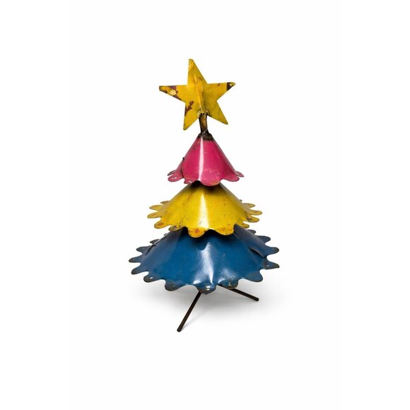 Handmade Mexican Folk Art Recycled Metal Rustic Christmas Trees - Picture 3 of 6